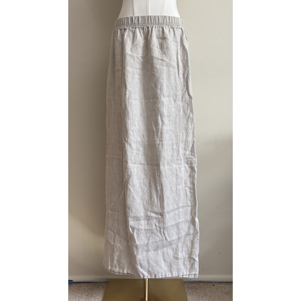 Vintage 90s Hot Cotton Maxi Skirt Womens Large 100% Linen Lagenlook Coastal